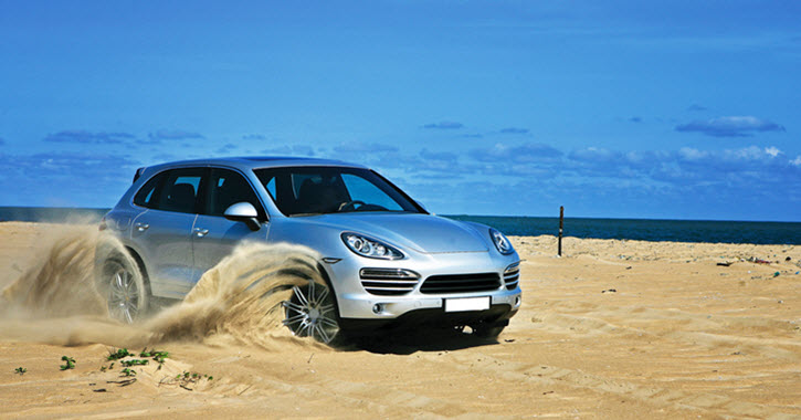 Porsche Running on Sand Terrain
