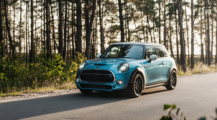 Blue Mini Cooper Car